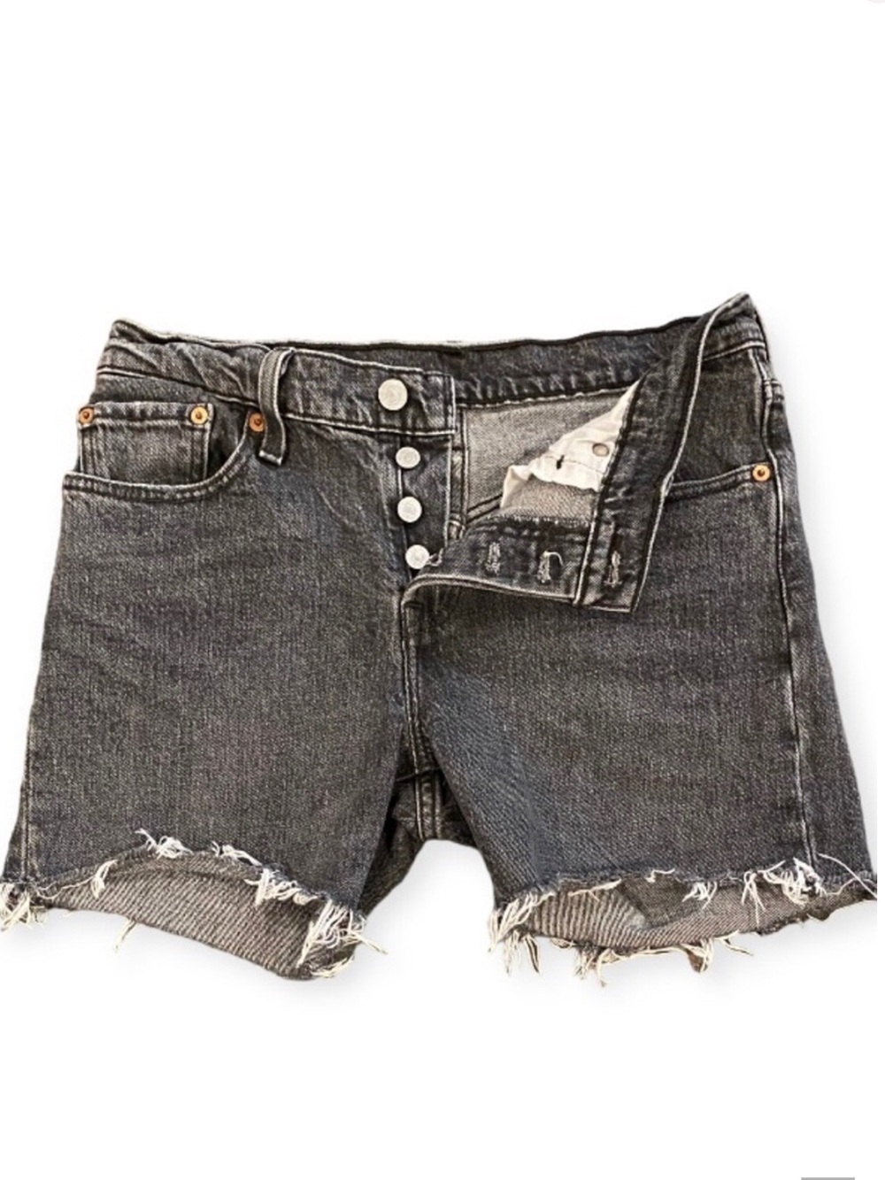 Levi’s 501 CT Sz 26 (2/3) Denim Jeans Shorts Washed Gray Womens Homemade Cutoffs